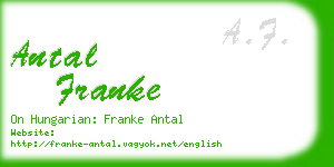 antal franke business card